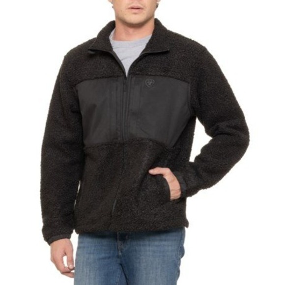 Ariat Other - Ariat Mens Rebar Cloud 9 Sherpa Fleece Jacket Black Full Zip Workwear Medium NEW